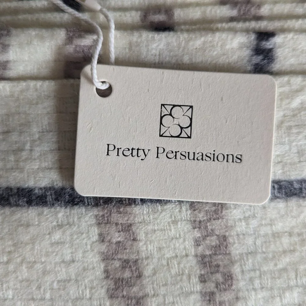 Pretty Persuasions Scarf White with Grey NEW